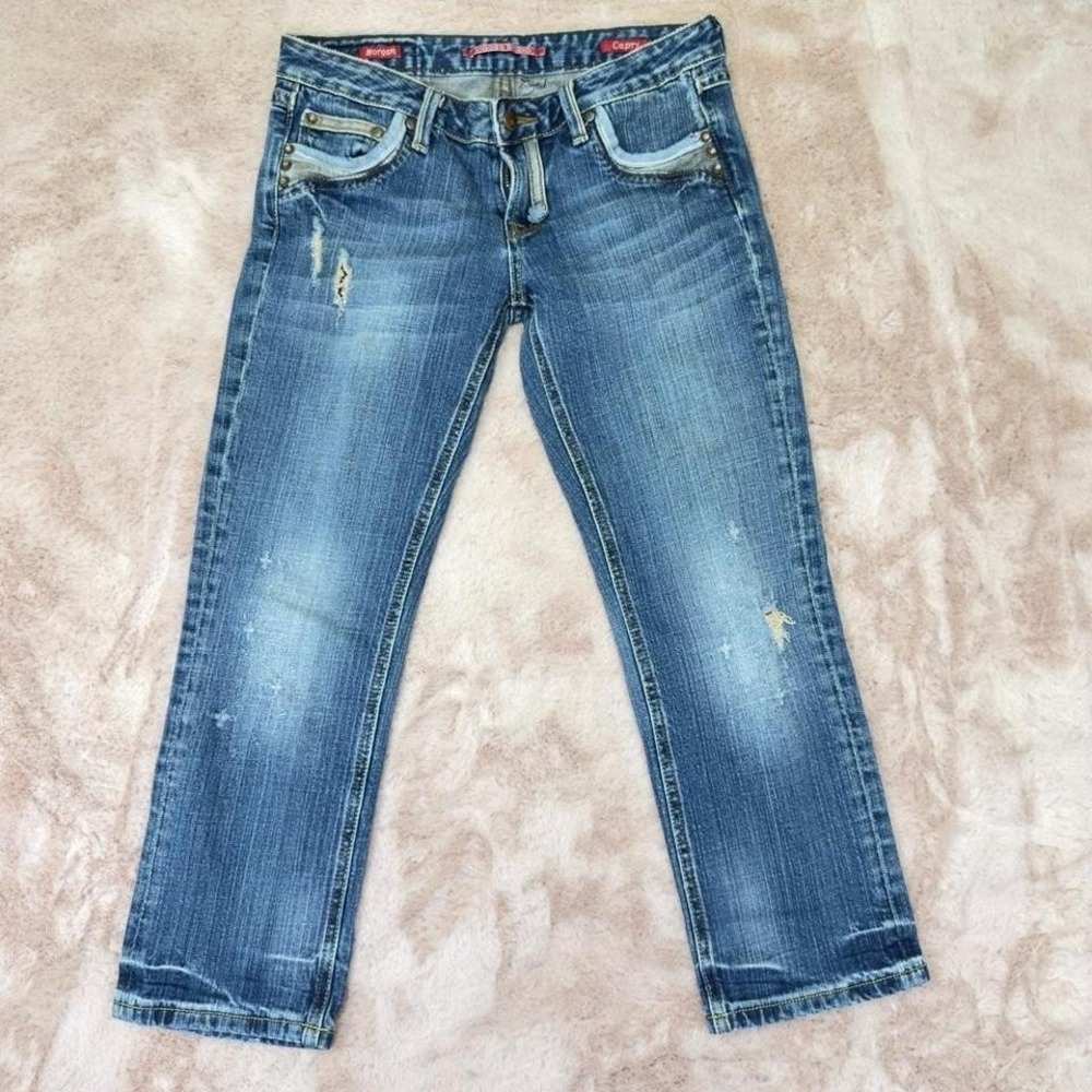 Vigoss‎ Studio Morgan low rise capri jeans, studded layered pockets